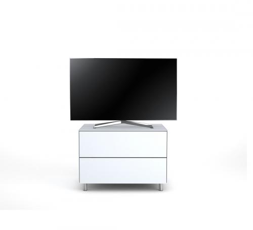 Meuble TV Design 65 cm Epure PRATIK Verre Blanc Mat Satiné